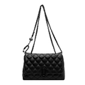 Klassische schwarze Stepptasche mit verstellbarem Goldkugel-Kettenriemen - Schwarz