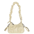 Bolso nube plisado amarillo claro con asa fruncida y cremallera de corazón - Amarillo
