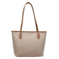 Bolso tote grande caqui con asas en marrón oscuro y texto de tendencia de moda - Caqui