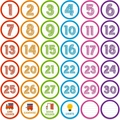 Juego de 36 pegatinas redondas de colores para gestión de aulas y profesores - Estilo de Color de Alta Saturación (KXJ01) / Juego de 36