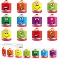 Rotolo di adesivi colorati a forma di matita con divertenti espressioni per bambini - Espressioni Matita Cartone Animato (ZA37)