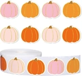 Rotolo di adesivi per Halloween a forma di zucca con bordi glitterati dorati colorati - Zucca Autunnale Glitter (ZA38)