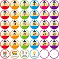 Autocollants numérotés 1-30 colorés avec rôles de classe pour enseignants et écoliers - Style de Crayon de Couleur Créatif (KXJ03) / 36 Pièces/Paquet