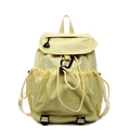 Minimalist light yellow drawstring backpack made of lightweight nylon with buckle closure - Yellow