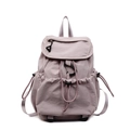 Waterproof lavender nylon drawstring backpack with ruched flap and large capacity - Purple