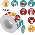 Rol van 500 kerststickers met kerstman en sneeuwpop voor het versieren van cadeau's - 1 Rol/1 Inch/2.5cm(ZA78)