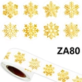 Rolle mit 500 Goldfolien-Schneeflockenaufklebern mit 8 Designs für Weihnachtsgeschenke - 1,2 Zoll / 2,5 cm (ZA80)