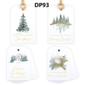 Set van 48 aquarel kerstcadeaulabels met henneptouwen en sfeervolle feestelijke ontwerpen - Set van 48 Vellen (DP93)