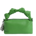 Borsa cloud verde in pelle con manici annodati e ciondolo di sfere argentate - Con Ciondolo / Verde