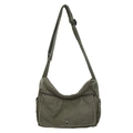 Bolso bandolera de lona lavada de estilo japonés en color verde militar vintage - Verde