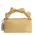 Borsa a nuvola gialla in pelle martellata con manico annodato e ciondolo argento - Con Ciondolo / Giallo