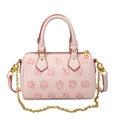 Borsa Boston rosa chiaro con motivi zodiacali cartone e catena dorata - Rosa