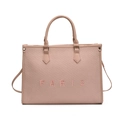 Grande borsa tote rosa da donna con ricamo PARIS e finitura testurizzata elegante - Grande / Rosa
