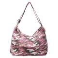 Borsa tote in tela mimetica rosa con tracolla regolabile nera per donna - Camouflage Rosa