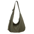 Hobo-Tasche aus Segeltuch in Armeegrün mit verstellbarem Riemen im Halbmond-Design - Armeegrün