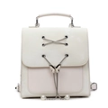 Fashionable cream-colored backpack with butterfly metal buckle and pearl chain detail - Off White