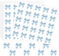 Detailed view of light blue watercolor bow stickers for stationery and gift sealing - Blue (Z206)