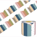 Colorful striped scalloped bulletin board border stickers roll for classroom decoration - ZA26 Style (ZA26) / ZA26