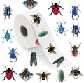 500pcs roll of 2.5cm waterproof insect cartoon stickers featuring bees and ladybugs - Natural Insect Style (JF24) / 1 inch / 500 stickers