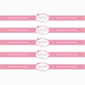 Set di 5 adesivi per dolci a righe rosa e bianche con cuore 'Handmade with Love' - GG29 (500 Etichette)
