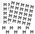Detail of black watercolor bow stickers set with gradient texture on white background - Black (Z207)