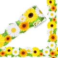 Decorative sunflower and daisy border trim sticker with die-cut scalloped edges for rooms - Sunflower Daisy Mixed Pattern (CI22) / 7.5CM / Total Length 10M