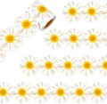 Detail of roll-packed daisy bulletin board border stickers for classroom wall decoration - White Daisy Pattern (CI24) / 7.5CM / Total Length 10M