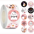 Rotolo di 500 adesivi di Halloween con simpatici motivi di zucche e fantasmi per bambini - Stile Fantasma del Fumetto (CK21) / 1 pollice - 2,5 cm