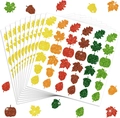 Detail von glitzernden Ahornblatt- und Kürbis-Aufklebern für herbstliche Geschenkdeko - Herbstblätter und Kürbis Kollektion (PZ67)