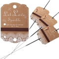 Let Love Sparkle Hochzeitsanhänger aus Kraftpapier mit Bändern für Wunderkerzen-Deko - Vintage Kraft mit Band (DP86) / 5*7cm Anhänger