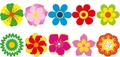 Rotolo di 10 adesivi floreali laser colorati con disegni di fiori olografici - Stile Floreale Multicolore Cartone Animato (ZD21)