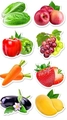 Self-adhesive waterproof fruit and vegetable stickers featuring realistic food designs - Mixed Fruit Vegetable Patterns (ZE30)