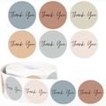 Roll of colorful round thank you labels in morandi tones for gift packaging seal - Morandi Palette Style (GG21)