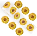 Rouleau d'autocollants tournesol à paillettes pour décorer et sceller les cadeaux - Style Tournesol Jaune (CH34)