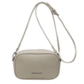 Chic beige textured leather crossbody camera bag with adjustable strap and top zipper - Green