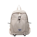 Zaino minimalista bianco crema in tessuto resistente con etichetta tessuta waswac rules - Bianco Sporco