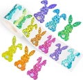 Dettaglio di adesivi a forma di coniglietto glitterati in rotolo per decorazioni pasquali - Stile X206 (X206) / 3.8cm/500pz