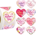 Rotolo di adesivi a cuore per la festa della mamma con 8 design floreali assortiti - Festa della Mamma Cuore Floreale (B228)