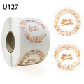 Rouleau stickers de Noël dorés 3,8cm avec couronne pour décoration et sceau cadeau - U127 (3.8cm)