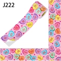 Pink Valentine's Day border tape roll with colorful candy heart conversation patterns - 7.5cm x 18M (J222)