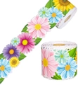 S-shaped display of wavy floral border stickers with daisy and sunflower patterns - Colorful Sunflower Pattern (X218) / 7.5cmX18m