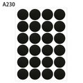 24 black round waterproof chalkboard stickers on a sheet for labeling and organizing - Round Style (A230) / 17.3*26.8cm