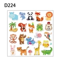 Reusable static cling animal stickers featuring panda, lion, and koala for kids decor - Style D224 (D224)