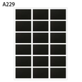Sheet of 18 black rectangular waterproof PVC chalkboard labels for reusable organizing - Standard Rectangular Style (A229) / 18.9*26.8cm