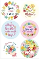 Adesivi floreali per la Festa della Mamma con scritte Happy Mother's Day e Best Mom Ever - Festa della Mamma Rotondo Floreale (B230)