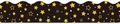 Scalloped edge border sticker with yellow stars and white dots on black background - Star & Polka Dot Pattern (X210)
