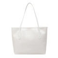 Sac fourre-tout blanc pour femme avec texture crocodile et fines bretelles d'épaule - Blanc Cassé