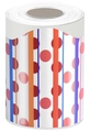 Adhesive decorative border sticker roll with colorful geometric lines and polka dots - Colorful Polka Dot Stripes (Z201) / 7.5CM / Total Length 10M