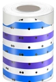 Adhesive decorative border tape roll with blue, purple, and white polka dot stripes - Blue Purple Striped Polka Dot (Z202) / 7.5CM / Total Length 10M