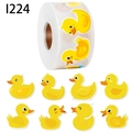 Rotolo di adesivi a forma di anatra gialla con 8 diversi motivi carini per decorazioni - Stile Papera Gialla (1224) / 2,9 cm